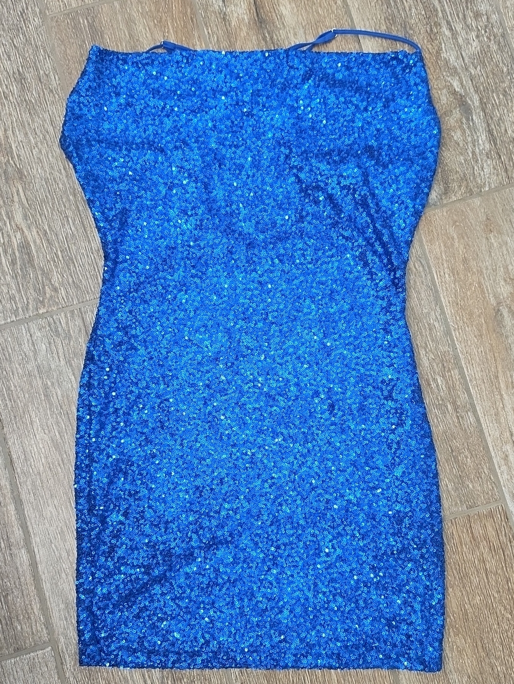 Forever 21 Blue Sequin Strapless Slip Dress